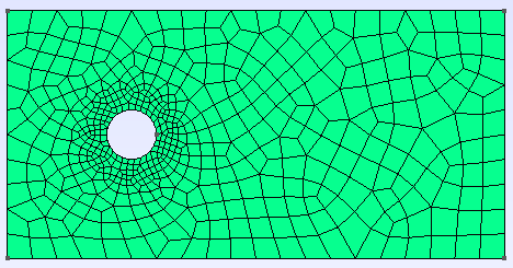 The mesh generated with an attractor arround the sphere