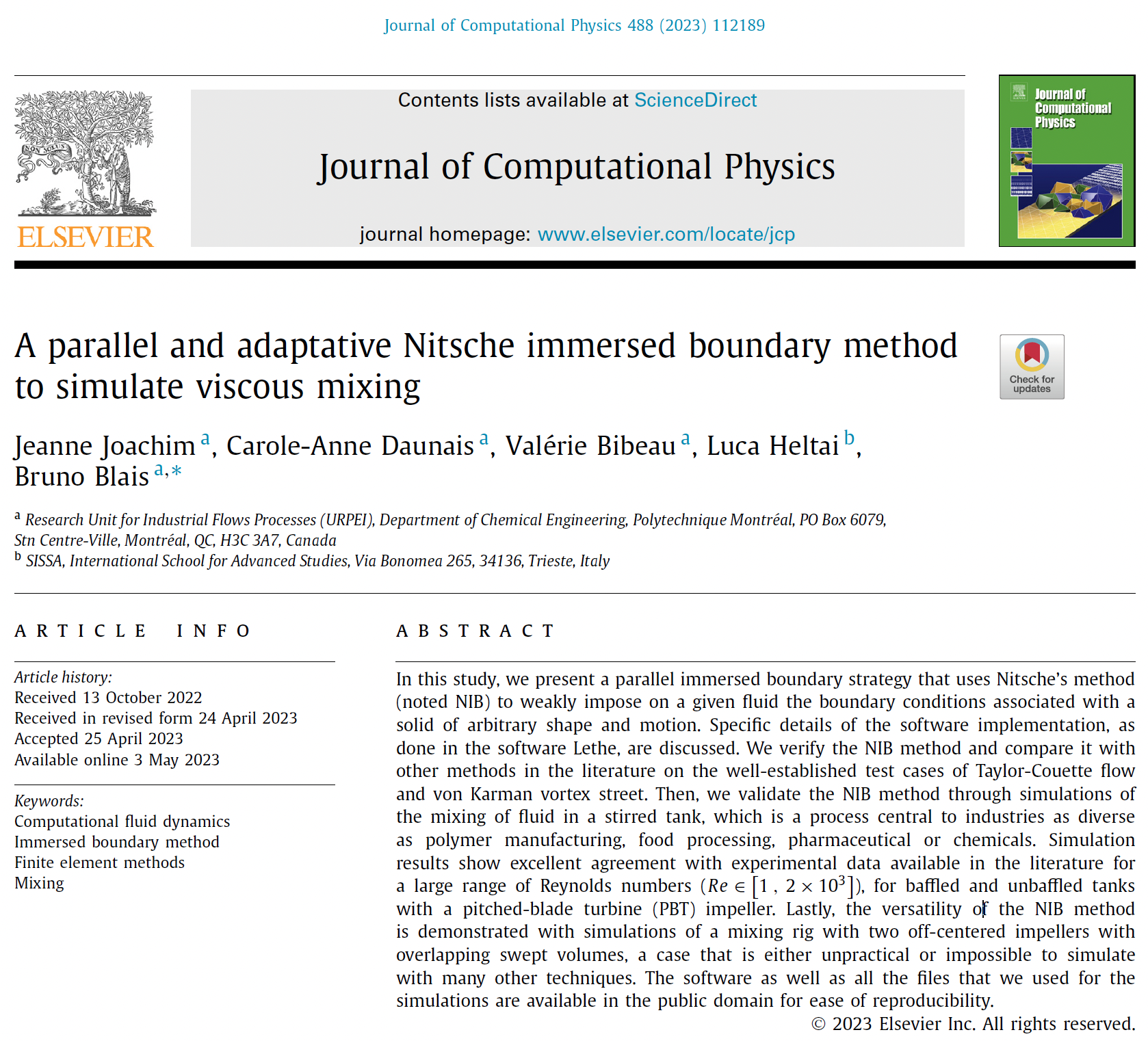 A parallel and adaptative Nitsche immersed boundary method to simulate viscous mixing